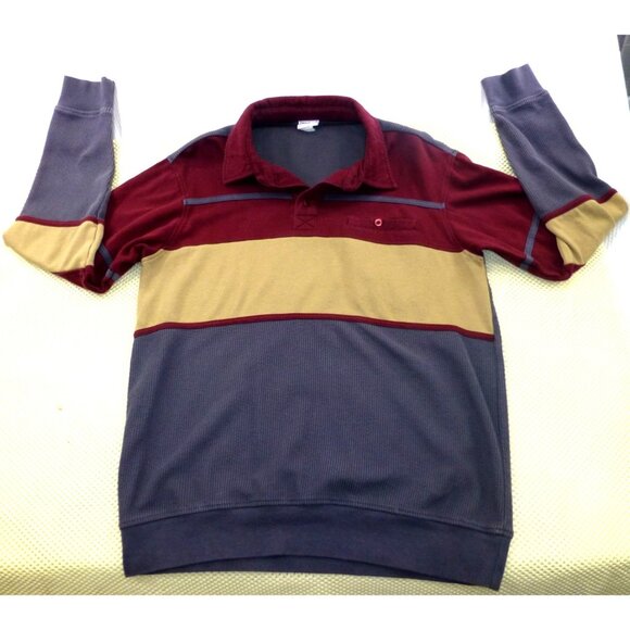 Haband Casual Joe Other - VTG Haband Casual Joe Polo Shirt Mens Large Color Block Long Sleeve
